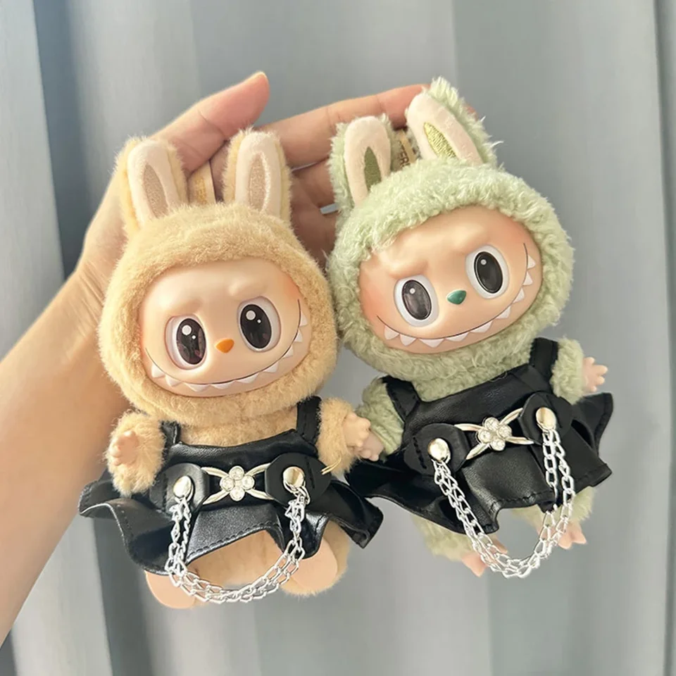 LaBubu V1/V2 Gen Dolls Set Clothes Set Štýlová kožená sukňa pre 17 cm lababu bábiky