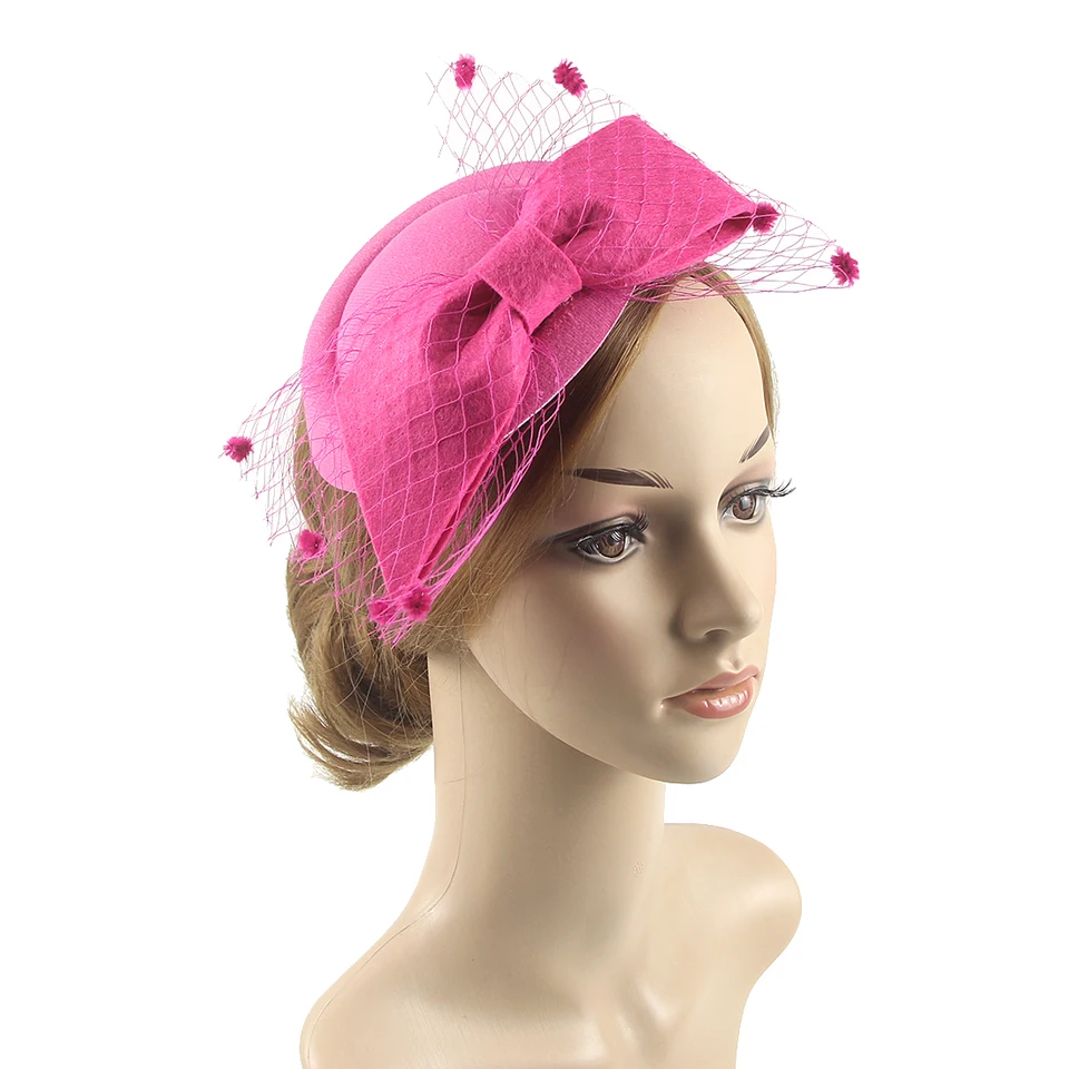 Lady Bow Fascinator Hat, Women Feathers Slem čelenka s klipom, svadobnou svadbou, kokteilovými čajovými večierkami poklesy hlavy