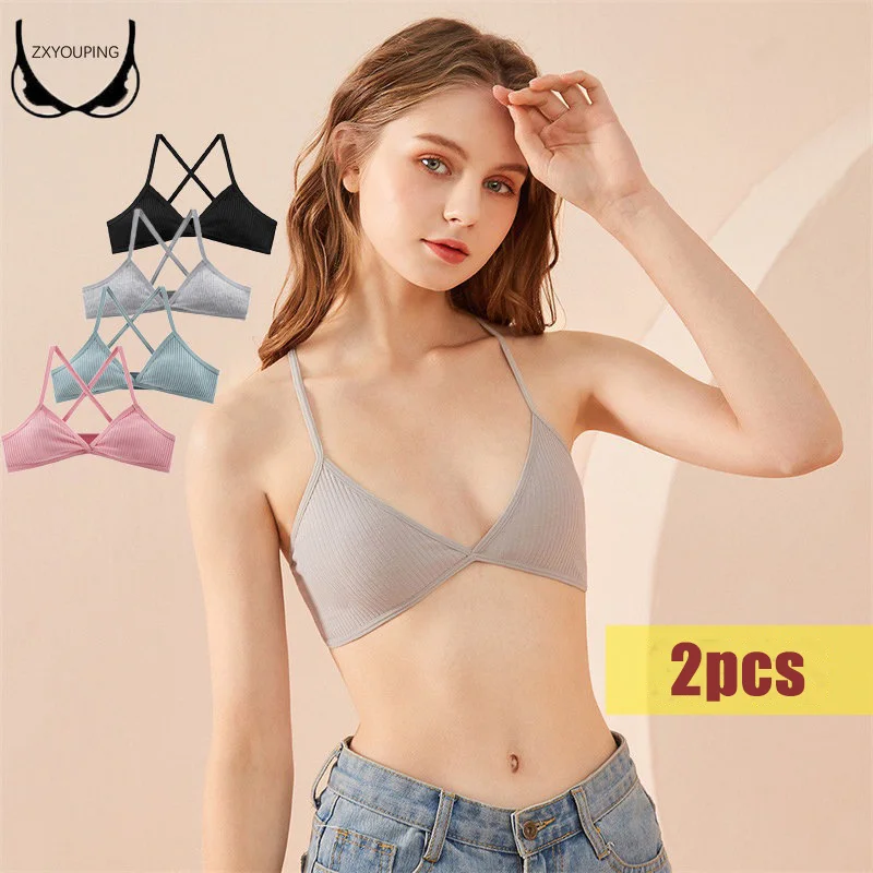 Lady Ultra tenká verzia trojuholníka spodného prádla Bralette Sexy Deep V Cross chrbát pohodlné a priedušné spodné prádlo veľké veľkosti