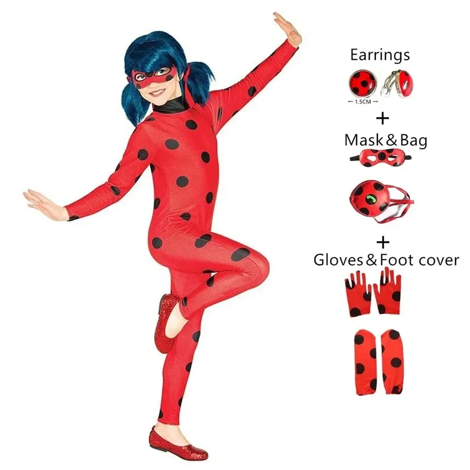 Ladybug Onesie kostým s parochňou a doplnkami Unisex Halloween novorodenec
