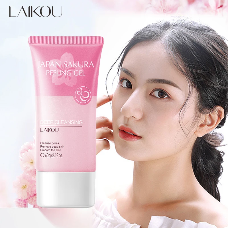 Laikou Exfoliating Face Strub odlupujúca gél Hydratácia bielenia Sakura Japan Demonser