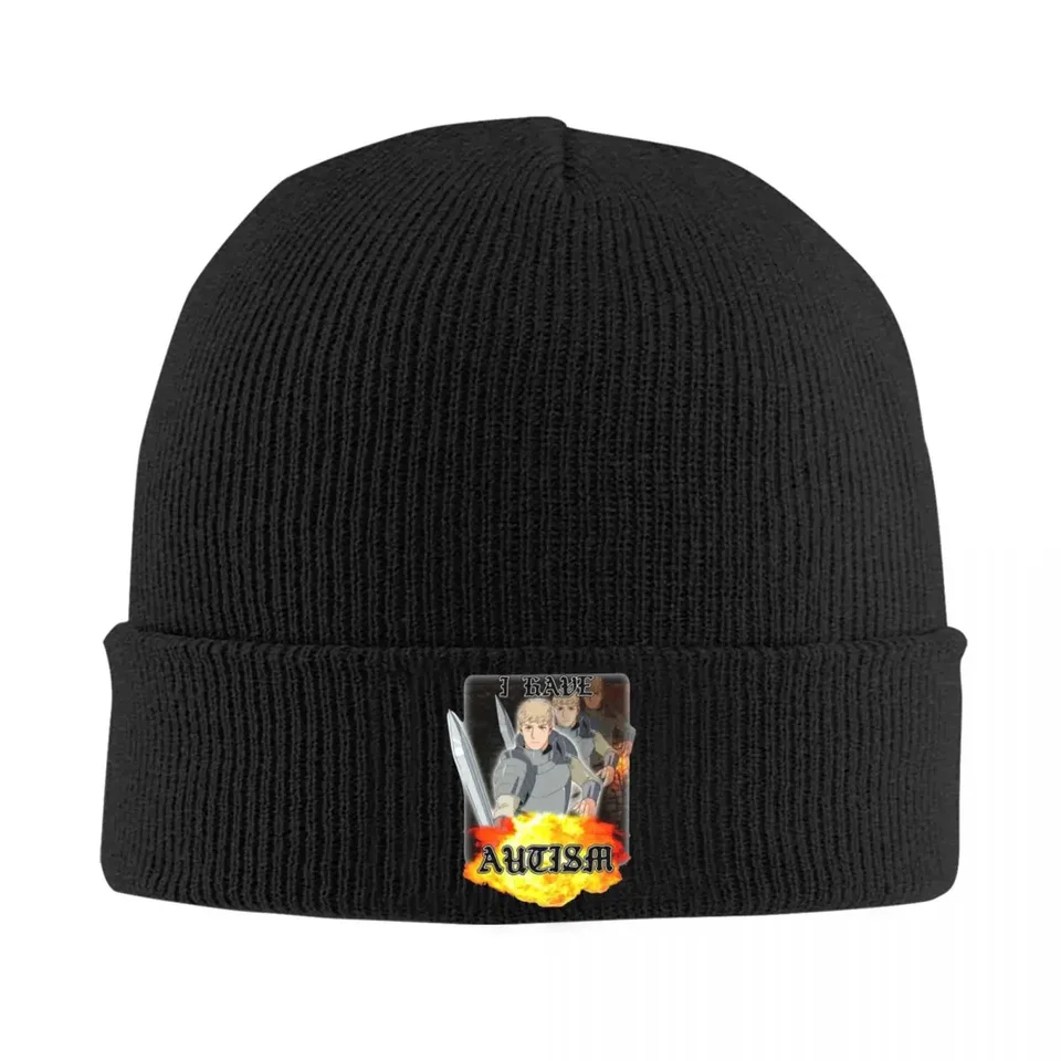 Laios autizmy Beanie Hats Anime Dungeon Meshi Street Y2K Caps Men Ženy Kpop Knit Hat Spring Custom Elastic Beanie Hat