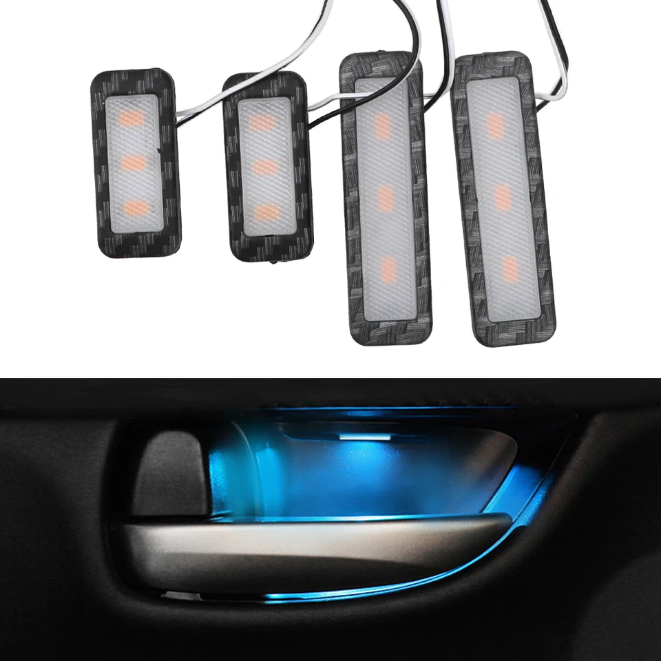 Lakťová rukavica interiérová rukoväť osvetlenie automatická atmosféra lampa LED vozidlo Vnútorná misa svetlo dekoratívne svetlá Univerzálne 4ks 6 farieb