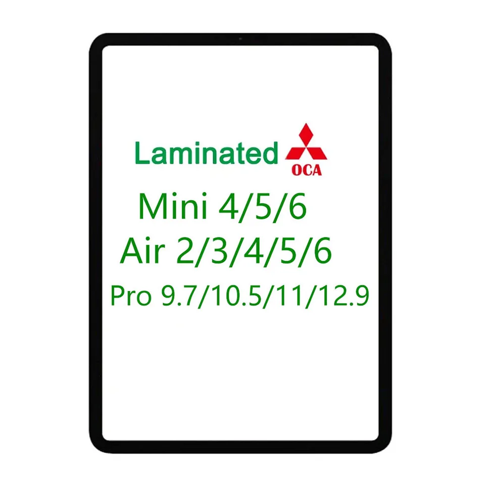 Laminácia predných sklenených šošoviek 1pcs OCA pre iPad Mini 4 5 6 Air 2 3 4 5 6 Pro 9,7 10,5 11 12.9 LCD Displej dotykovej obrazovky Výmena
