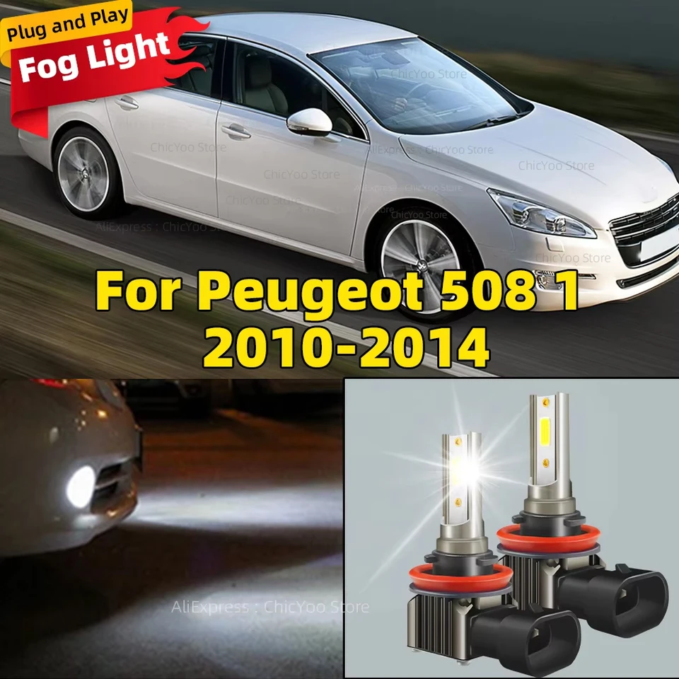 LAMP 2PC LED lampa 15000 lm auto predné hmlové doplnky 6000K pre Peugeot 508 I 1 Príslušenstvo 2010 2011 2012 2013 2014