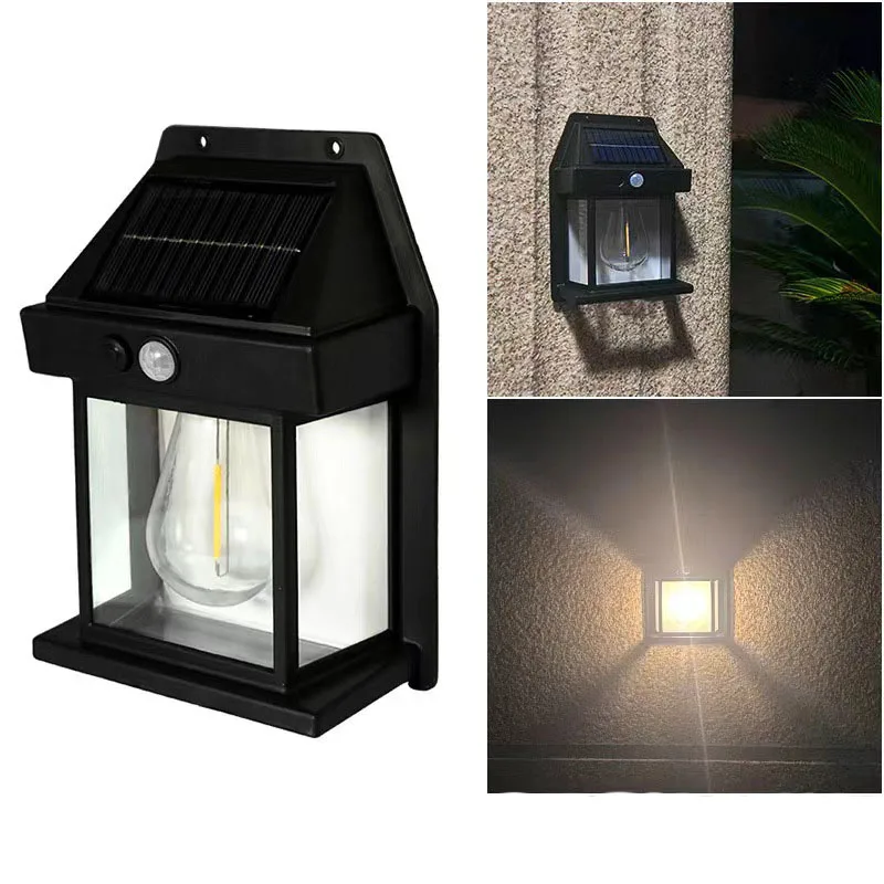 Lampa slnečného volfrámového vlákna vonkajšia vodotesná inteligentná indukcia nástenná lampa Záhradná vila Villa osvetlenie Nočný Lightlt036