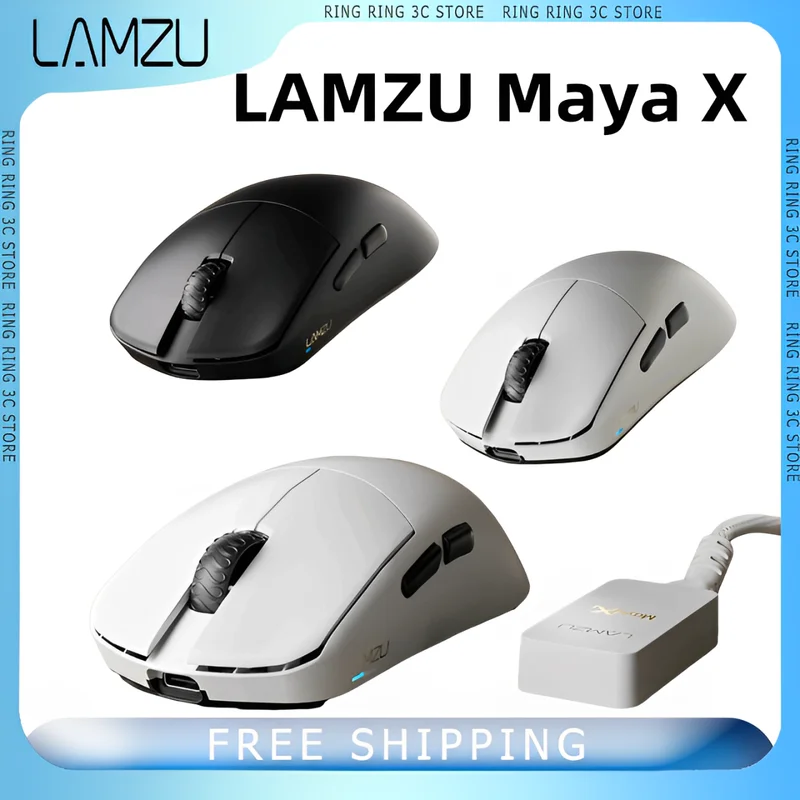 Lamzu Maya x Wireless Mouse Lightweight PAW3950 Nordic 52840 8 kHz nízke oneskorenie Office Gamer PC Gaming Mouse Darček Esport Vlastné myši