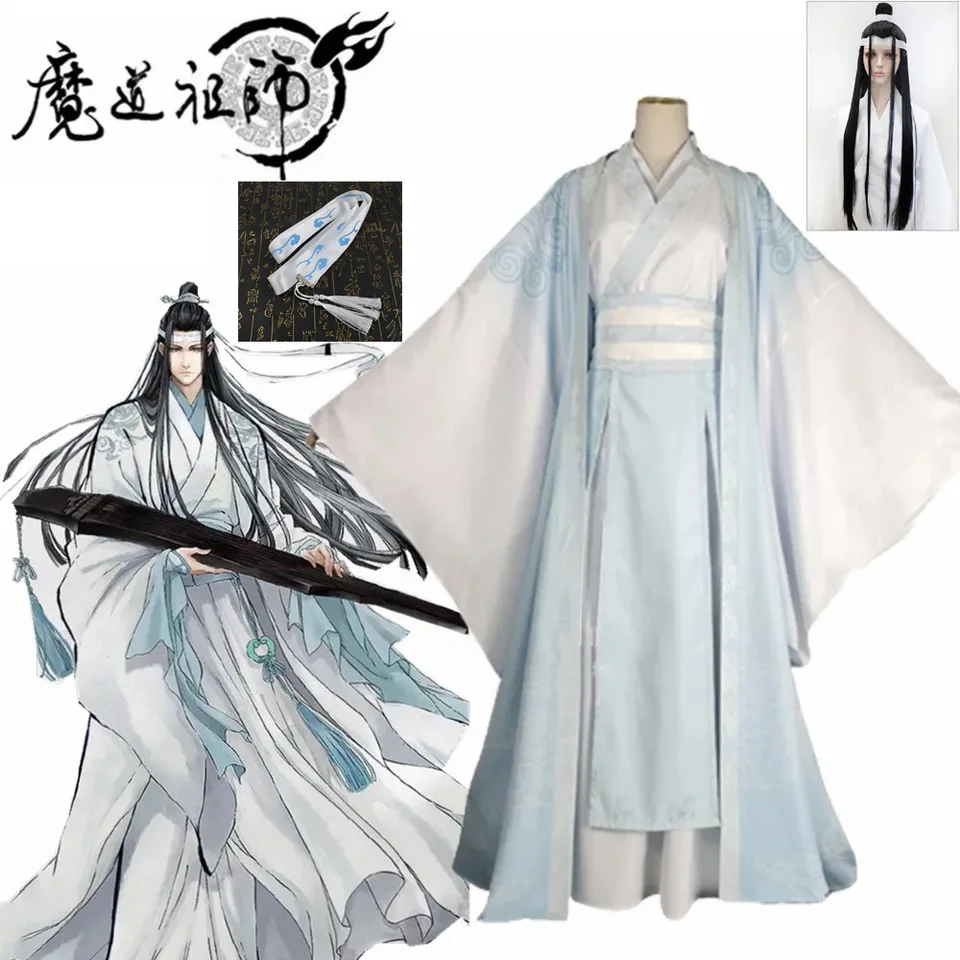 Lan Wangji Cosplay kostýmy Mo dao Zu Shi Originálny lanzhan Staroveký kostým parochňu parochňa veľmajstra démonických kultivácií kostýmov