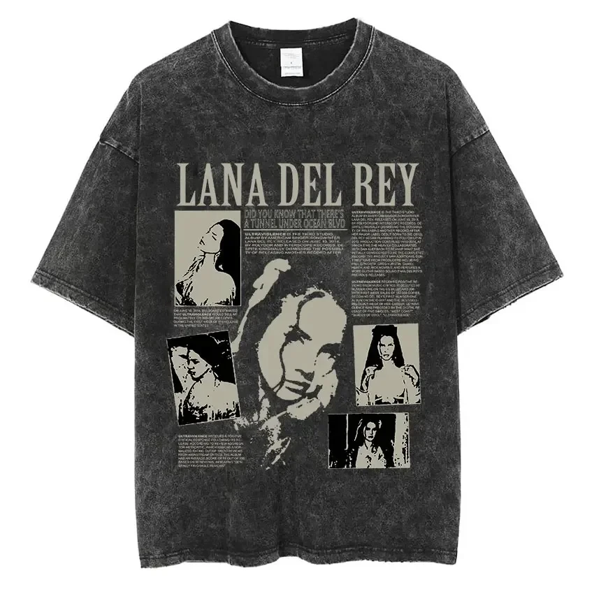 Lana del rey ldr plachetnica vintage umývadlo tričko mužský retro štýl s krátkym rukávom tričko Men Men ženy hip hopu nadmerne preplňované tlaká streetwear