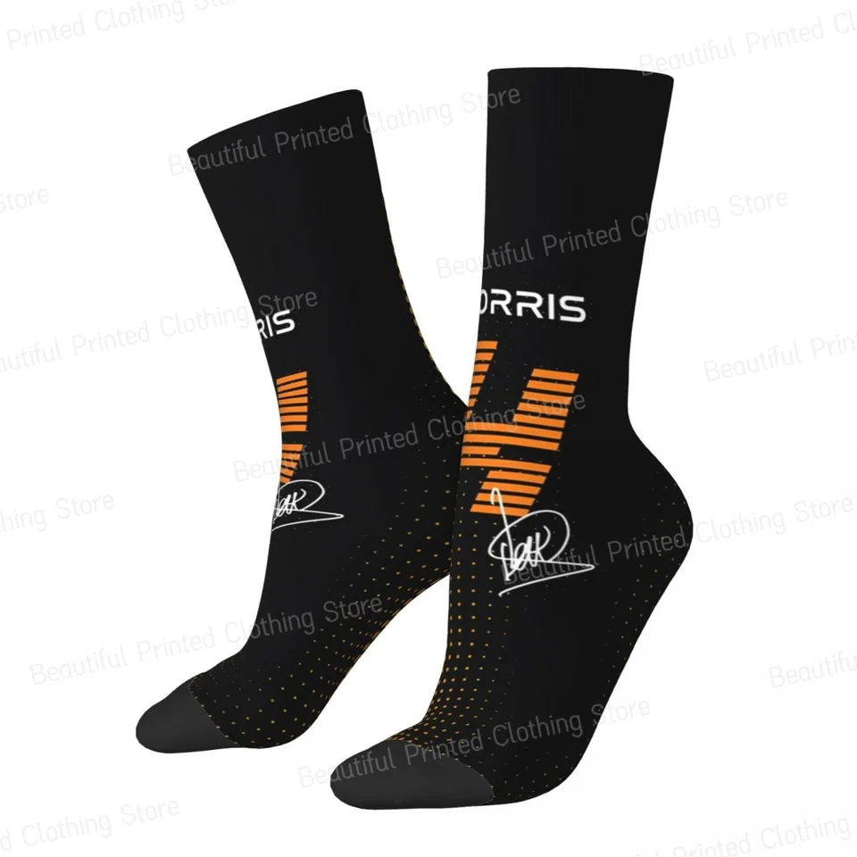 Lando Norris - retro_art Unisex Four Seasons ponožky prevádzkované šťastné posádky ponožky Street Style Crazy Sock