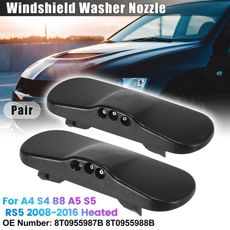 L&R čelné sklo čelného skla podložky trysky striekajúcim prúdom 8T095987B / 8T0955988B pre - A4 S4 B8 A5 S5 RS5 2008-2016 vyhrievané