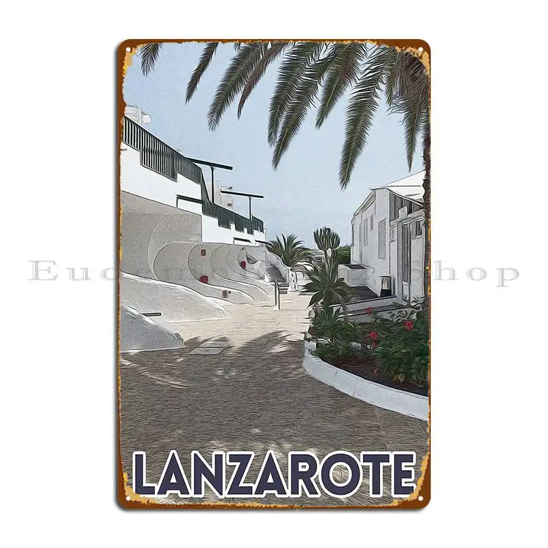 Lanzarote cestovný plagát kovový plak Vytvorte garážové plakety domáce kino