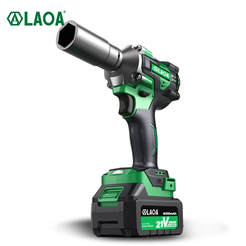 Laoa Electric Impact Wrench 21v Brushless Wrench Dishargeble Ručné vŕtanie Inštalačné elektrické náradie s li-iónovou batériou 380n.m