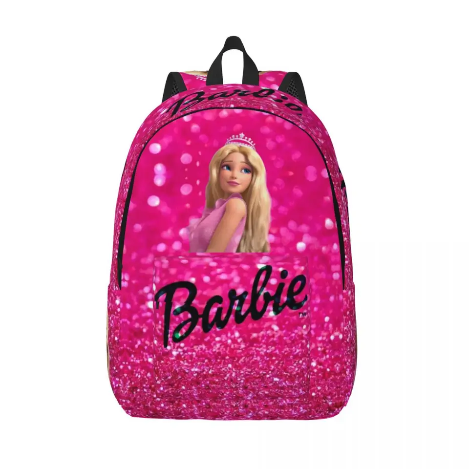 Laptop taška roztomilý Barbie Zipper Uzavretie Sanrio Barbie for Boy Girl Birthday Darček všestranný školský areál Campus