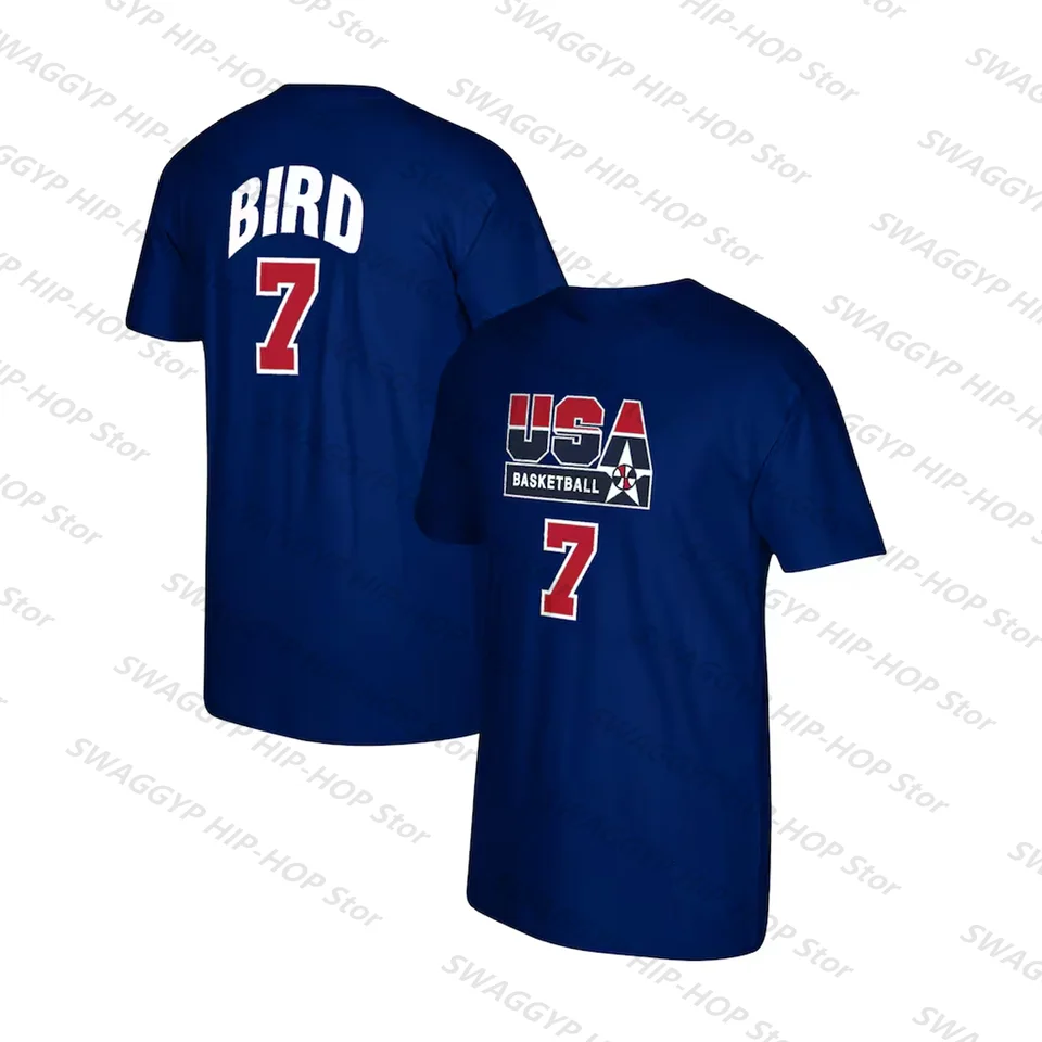 Larry Bird USA Basketball 1992 Dream One Tím Názov a číslo tričko-Navy #7 Mullin Icon Classic Vintage Unisex Tops #9 Deti/Dospelí