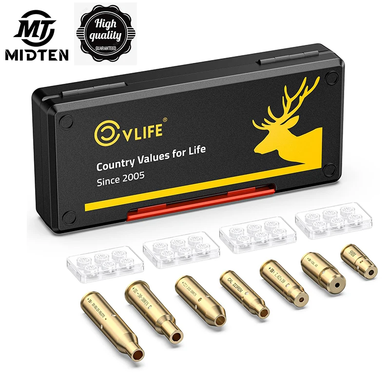 Laser stredného otvoru pre laser pre Cal.223/5,56 mm/9 mm/7,62 x 39 mm/30-30/30-06/0,243/308/0,45ACP Rozsah kalibru SCOAL Red bodky špecifická pre mosadz špecifickú pre mosadz