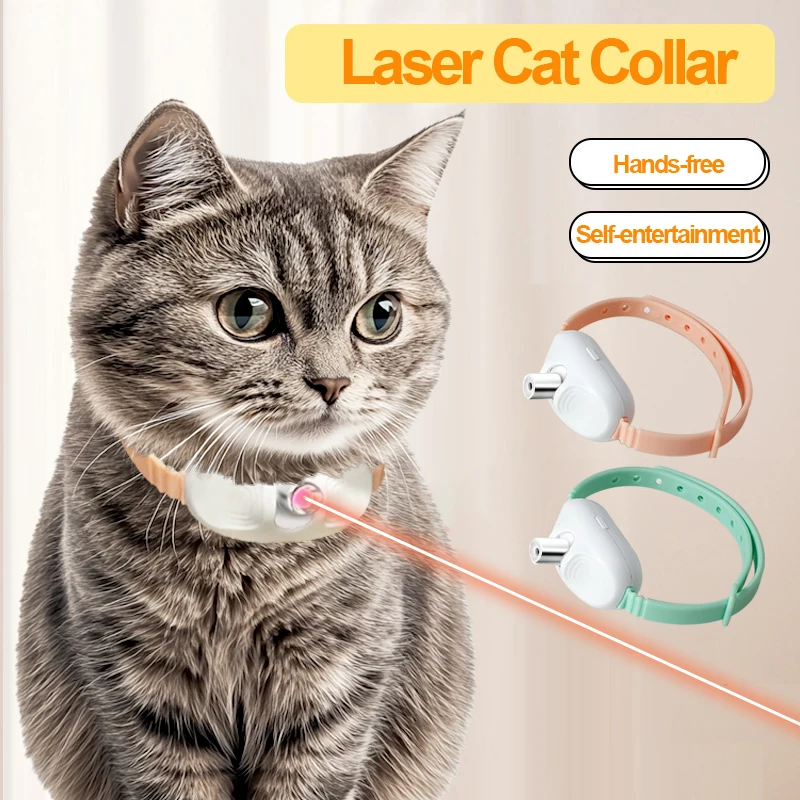 Laserová mačka hračky škádlenie mačiek laserový golier Nositeľné interaktívne domáce zvieratá Kitty Zábavné nabíjanie USB Infračervený laser pre mačkové doplnky