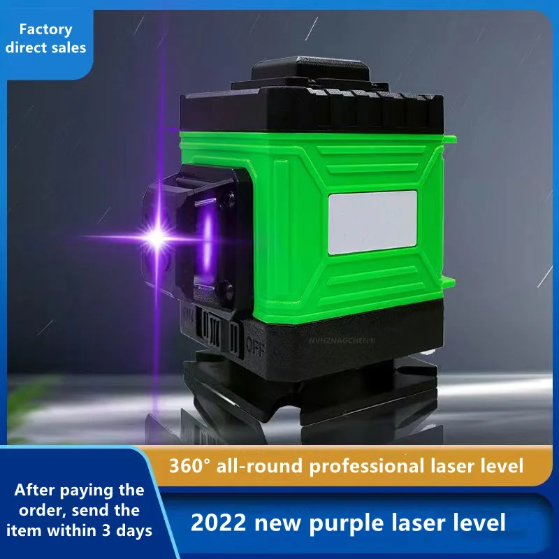 Laserová úroveň 16 riadky 4D Výkonný fialový svetlý lúč 360 ° samosprávny horizontálny zvislý zvislý zvislý pre domácich majstrov DIY DECORT DEORORY