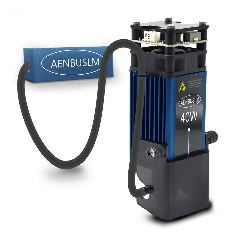 Laserový modul AenbuslM 5.5W s čerpadlom na vyfúknutie vzduchu, 40 W laserový gravírovací rezací modul pre laserové rezačky a laserový gravírovací stroj CNC gravírovanie DIY, môže rezať dosku MDF 5 mm, borovicovú dosku 20 mm 20 mm