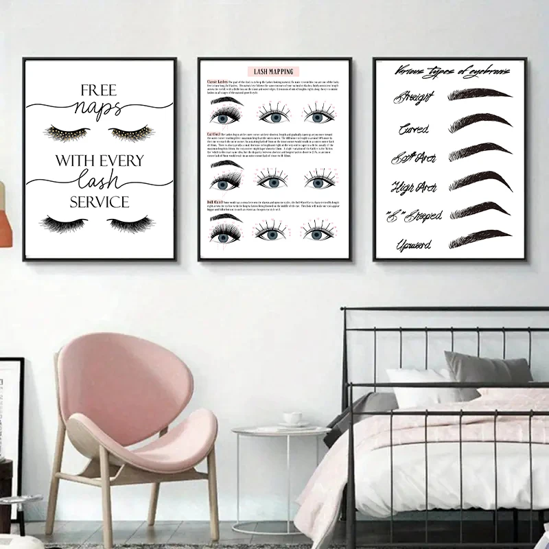 Lash Extensions Technician Guide Plagáty a výtlačky make -upu nástenná umenie Obrázok izba dekor riasy