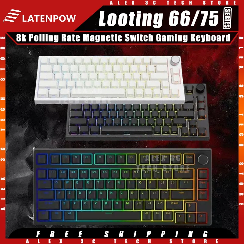 Latenpow rabovanie 66 LOOTING 75 Pro Mechanická klávesnica káblová Káblová rýchlosť volebného priestoru Magnetický spínač RGB Prispôsobený darček pre hernú klávesnicu