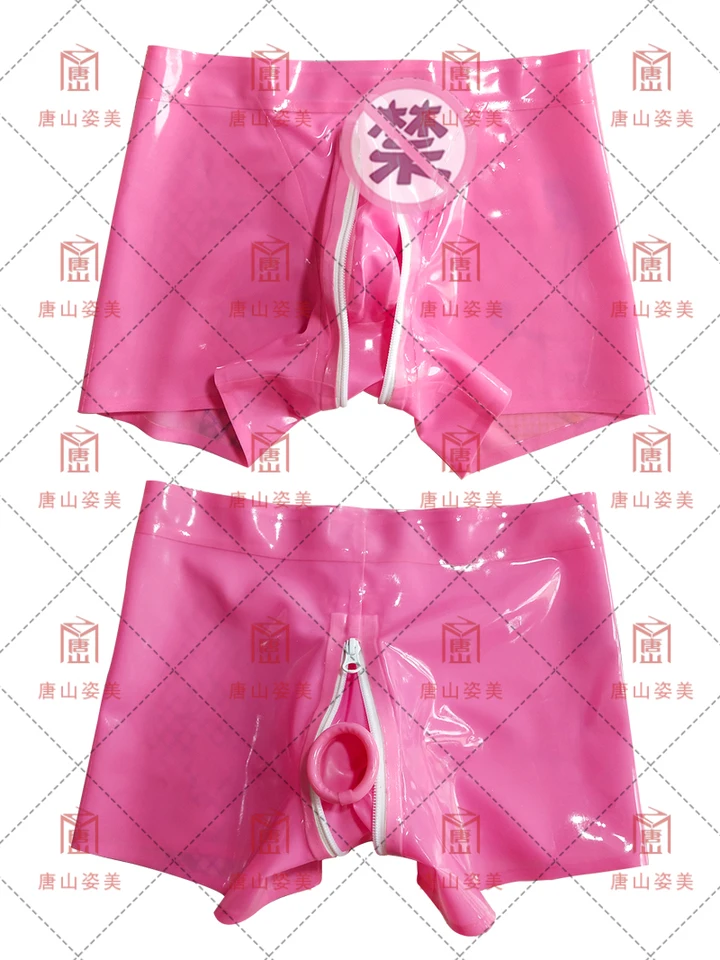 Latex Gummi Boxer Zips Hidden Penis Puseath a Anus Puseath 0,4 mm