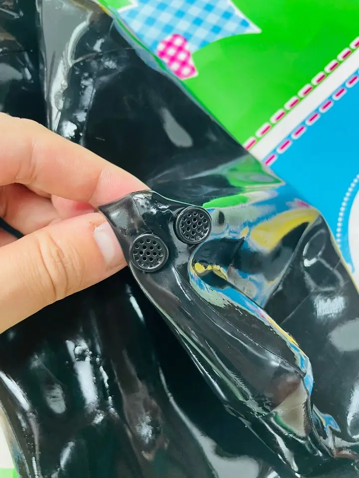 Latexová maska ​​s dychovým dierom nosa tesnosť blízky oči ústa latex gummi kapucňa