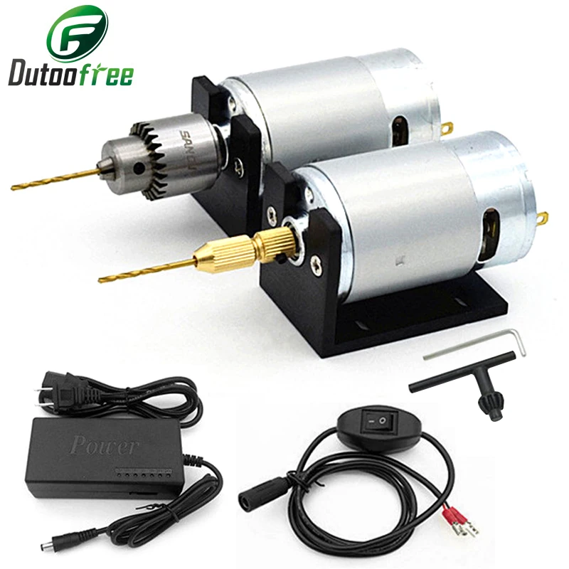 Lathe Press 555 Motor s miniatúrnou ručnou vŕtačkou a montážnou konzolou DC Motor DC 12-24V JTO 0,3-4 mm