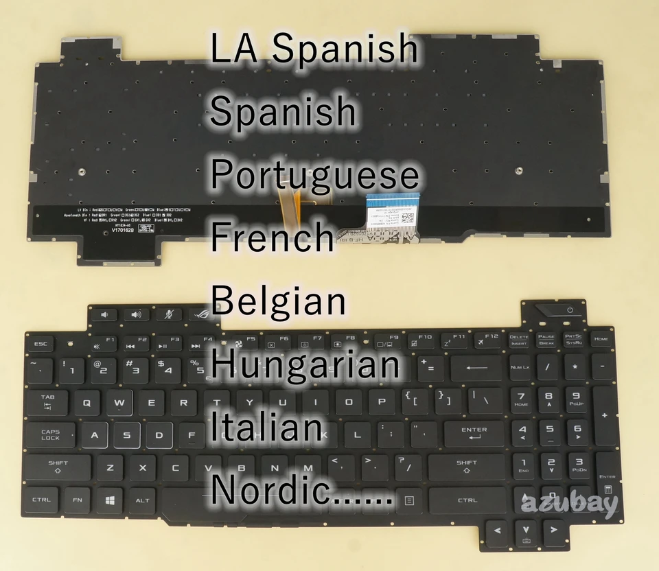 Latinská španielska portugalská francúzska belgická maďarská talianska severská klávesnica pre Asus rog Scar Scar Gl703gs Gl703gm RGB