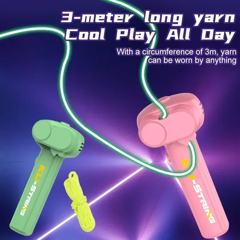 Launcher Loop fidget Toy ， lanochetra lanovka zipstring vrecká s nastaviteľnou rýchlosťou Luminát lano lasso dieťa pre dospelých zábava hračky so striekaním