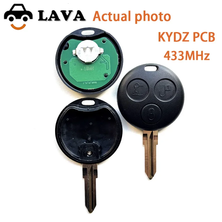 Lava 3 Button 433MHz CAR RECHODNÉ Kľúč pre Mercedes Benz SMART FORTWO FORFOUR 450 Passion Roadster City Crossblade Cabrio Coupe