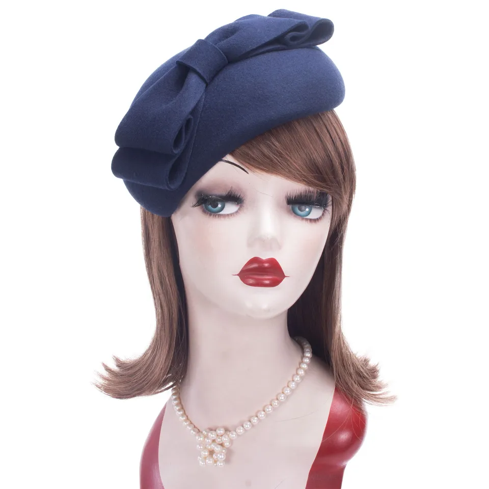 Lawliet slzy dámske dámske 40. roky vintage vzhľad vlna Felt fascinátor klobúk klobúk slha detail tam baret casque koktail klobúk A625