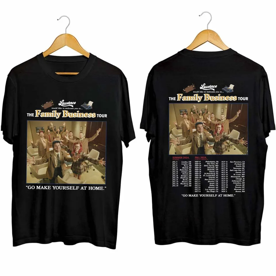 Lawrence - The Family Business Tour 2024 tričko Lawrence Band Fan Shirt Lawrence 2024 Koncertné tričko The Family Business Concert S