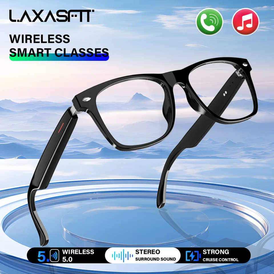 LAXASFIT E13 Bluetooth inteligentné okuliare s automatickým nastavením bezdrôtové Bluetooth headset anti modré svetlo Slnečné okuliare Muž Žena