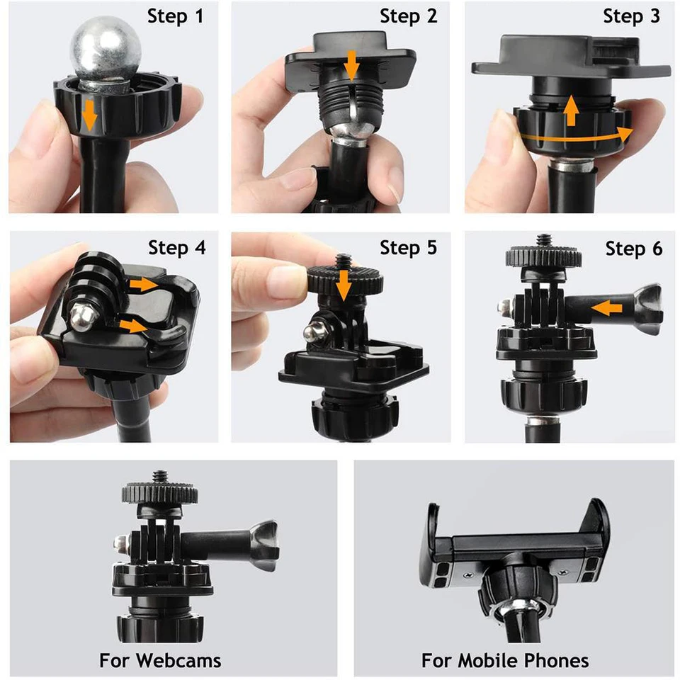 Lazy Gooseneck Clip Phone Camep Camep Clamcet Flexibilná webová kamera pre logitech brio 4k pre fotografiu živé video