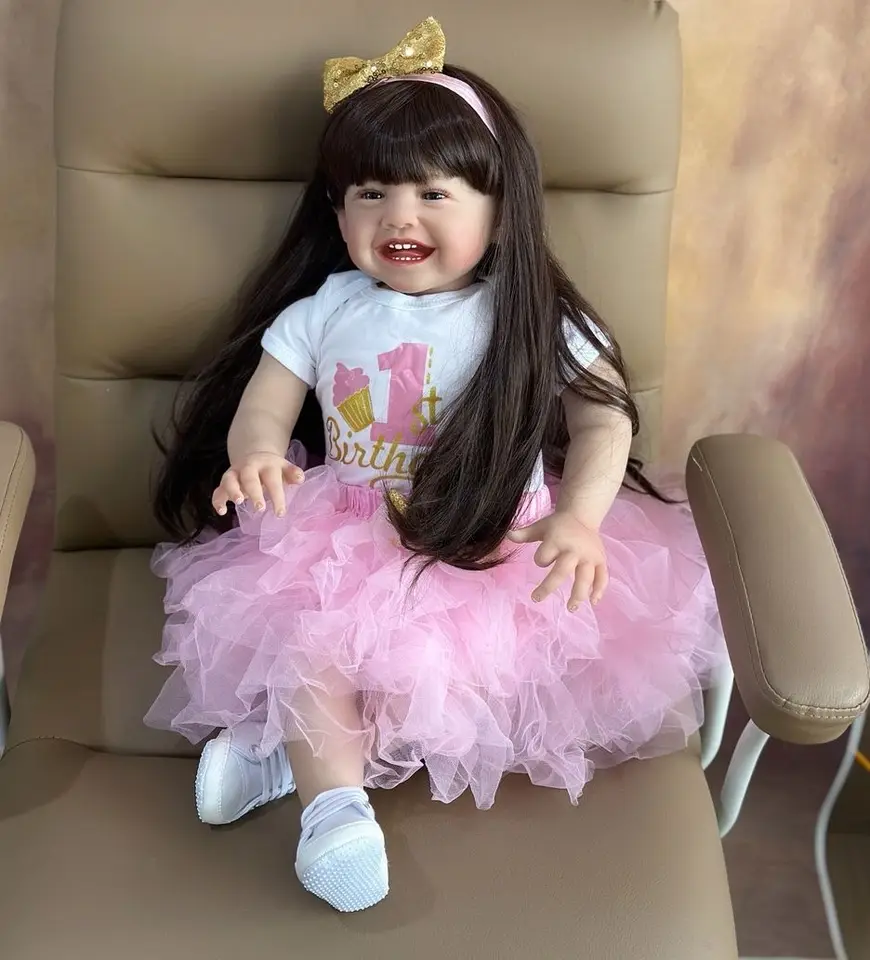 Laži 60 cm 24 palcových mäkkých silikónových renc detskej bábiky pre dievča vinylovú princeznú šaty nažive Bebe Play House