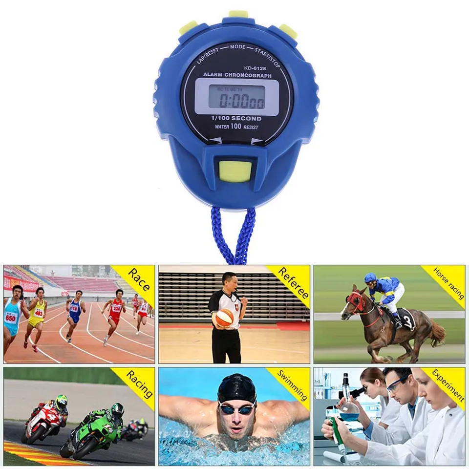 LCD chronograf digitálny časovač stopwatch športového počítadla kilometrov na sledovanie alarmu alarmu
