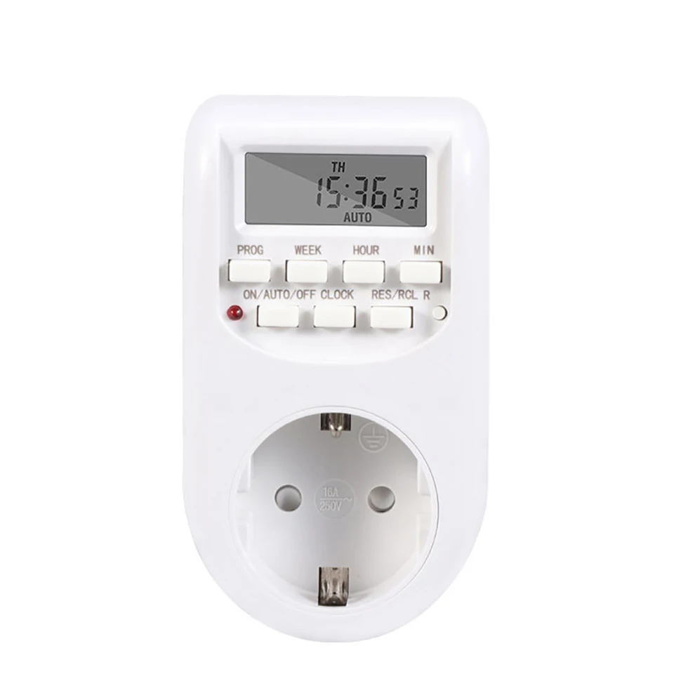 LCD digitálny prepínač časovača Energia Saving Smart Control Socket Programovateľné nastavenie nastavenia času/ zapnutia/ vypnutia EU Plug