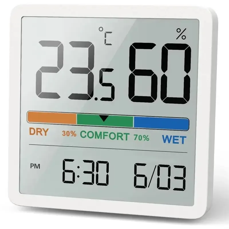 LCD digitálny teplomer Hygrometer Vnútorná miestnosť Elektronická teplota vlhkosť merací meteorologický meteorologický stanica pre dom