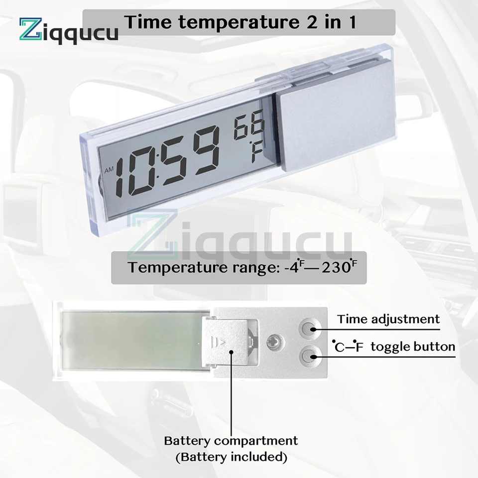 LCD displej digitálneho automobilu Termometer