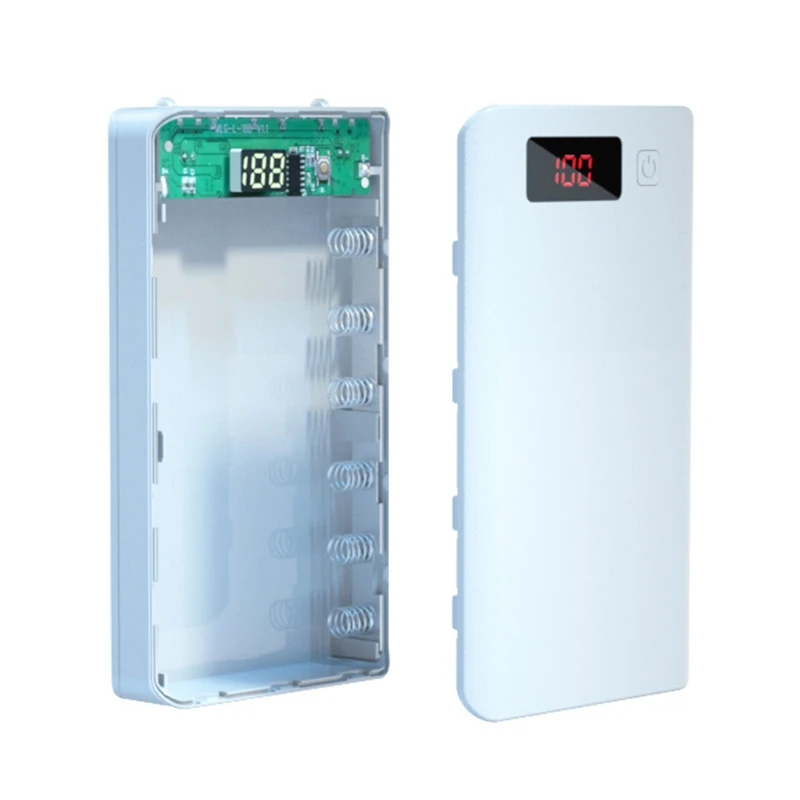 LCD displej DIY 6x18650 Pobretie batérie prenosný externý externý box bez batérie Protector queBank X6ha