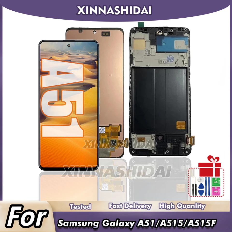 LCD displej pre zostavu Digitalizátora dotykovej obrazovky Samsung A51 LCD pre Samsung A51 SM-A515 SM-A515F LCD LCD Výmena