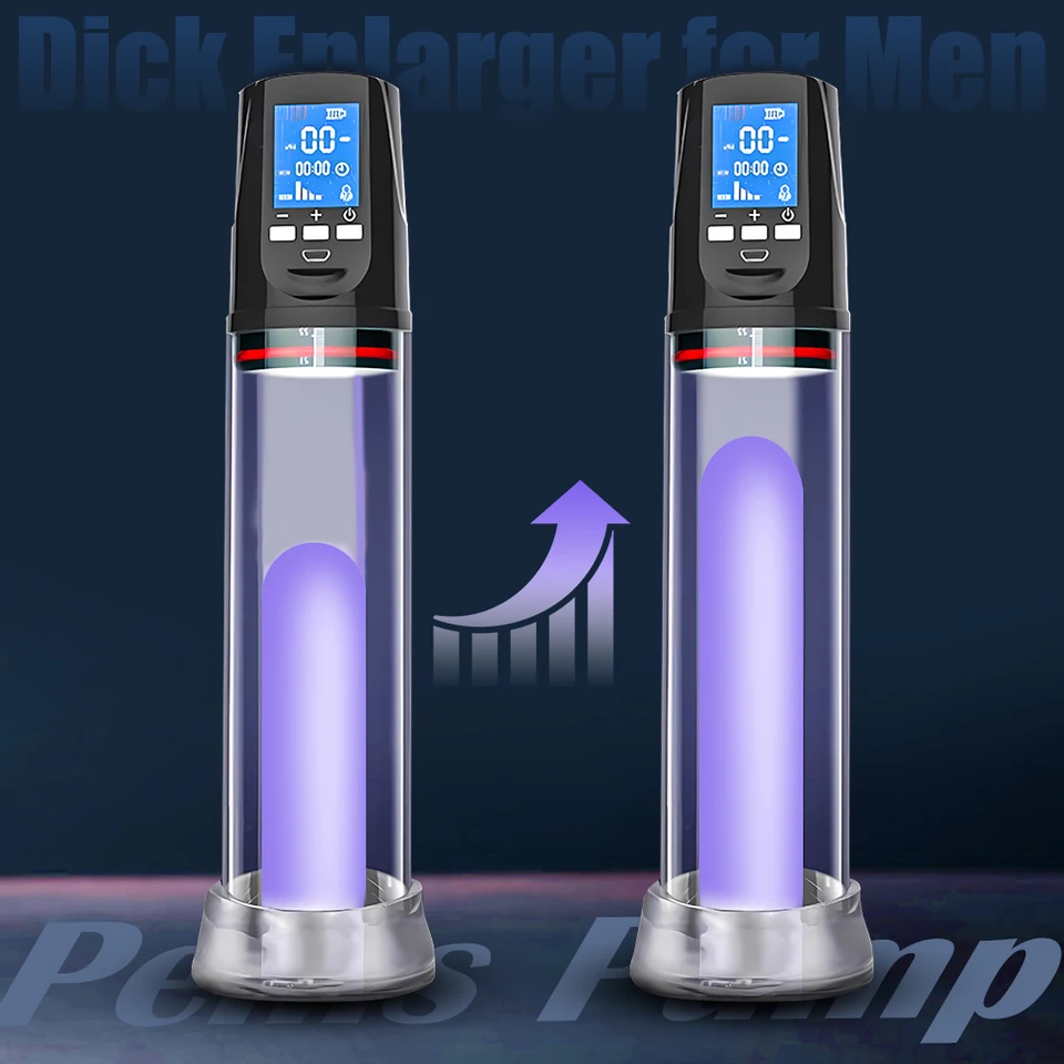 LCD Elektrické penisové čerpadlo Penis Penis zväčšenie rozširovania čerpadla Penis Tréner Muž Masturbators Cup Dick Pump Sex Hračky pre mužov