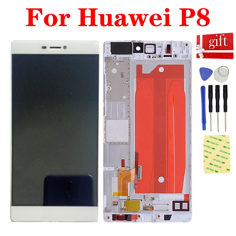 LCD pre Huawei P8 GRA_L09 GRA_UL00 GRA-L09 GRA-UL00 LCD DISPLAT PANEL DISPLOW DIGITIZER SENZORIZER SENZOR S Rám s rámom
