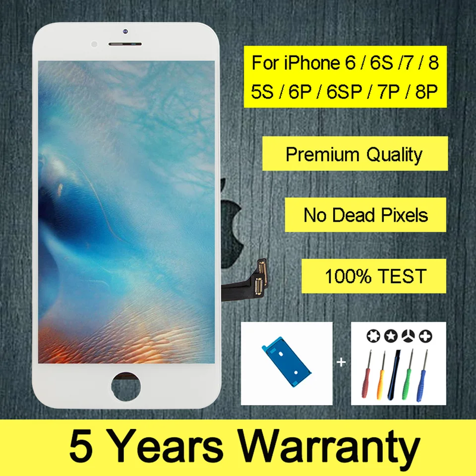 LCD prémiovej kvality pre iPhone 7 6 6S 7 8 Plus displej dotykovej obrazovky s 3D dotykovým displejom pre iPhone 4S 5S 5S 5SE LCD obrazovky