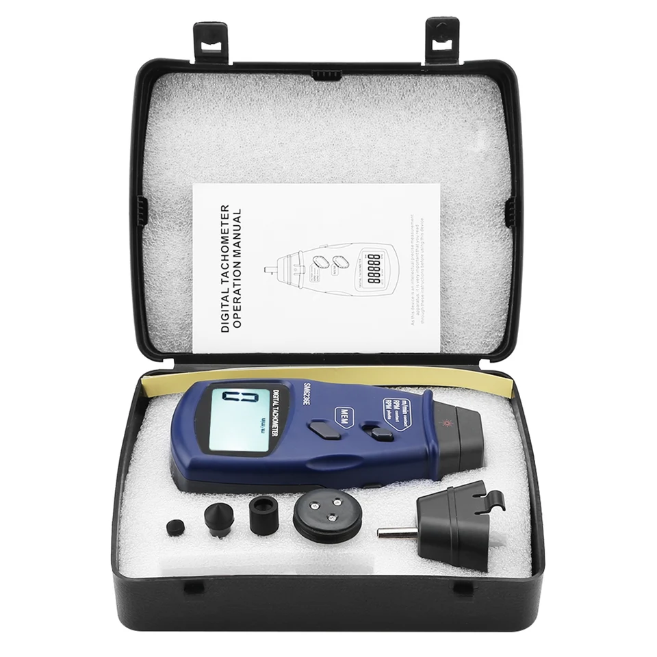 LCD Tachometer Tachometer Digital Tach SM6236E laser/kontaktný tachometer 5 číslic 18 mm Digitálny LCD TACH TACH Meter Tester