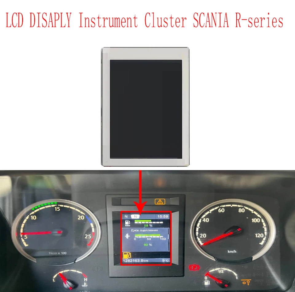 LCD zobrazovací prístrojový prístroj pre striedanie Scania R-Series R450 R560 R410 R580 R560 R500 R440 2061583, 2052210, 2020196, 1929124