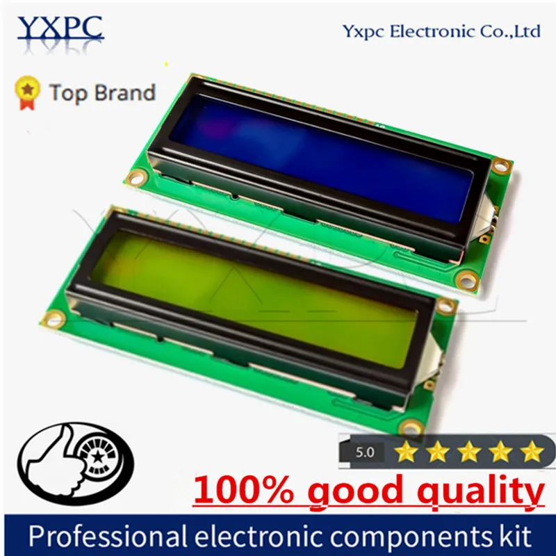 LCD1602 1602 LCD modul modrá / žltá zelená obrazovka 16x2 Zostava LCD displej PCF8574T PCF8574 IIC I2C rozhranie 5V pre Arduino