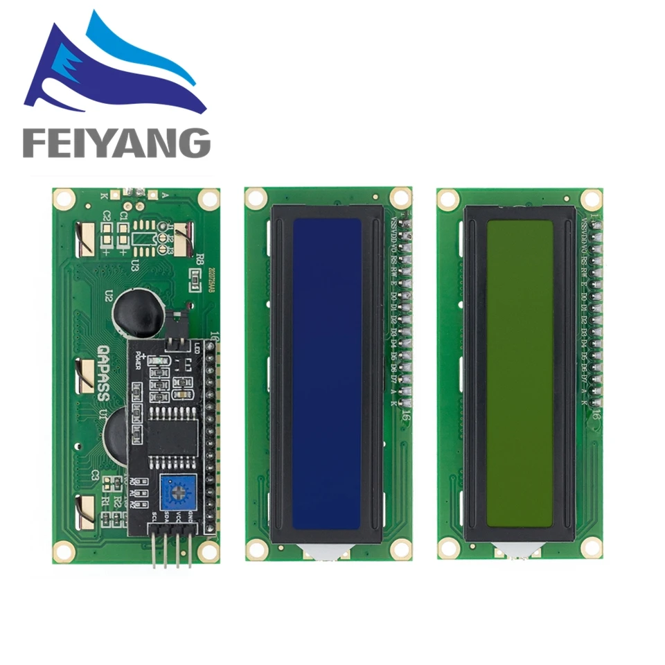 LCD1602 1602 LCD modul modrá / žltá zelená obrazovka 16x2 Zostava LCD displej PCF8574T PCF8574 IIC I2C rozhranie 5V pre Arduino