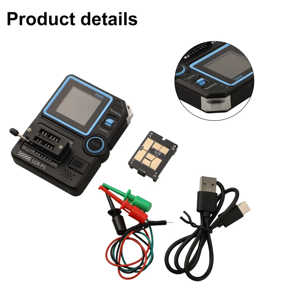 LCR-P1 Tranzistor tester Diode Triode Capacitance Resistance Meter LCR ESR ESR Test Meerement Tool Adsessory na sklade